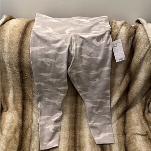 Athleta Camouflage Leggings in Gray and Cream